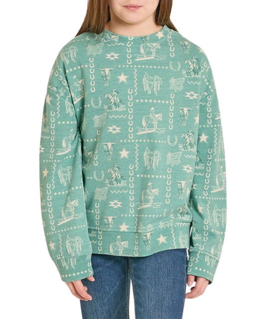 Rock & Roll Cowgirl Girls' Conversational Sweatshirt