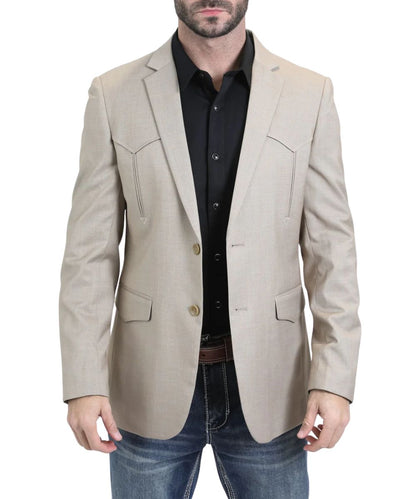 Platini Men's Taupe Western Blazer