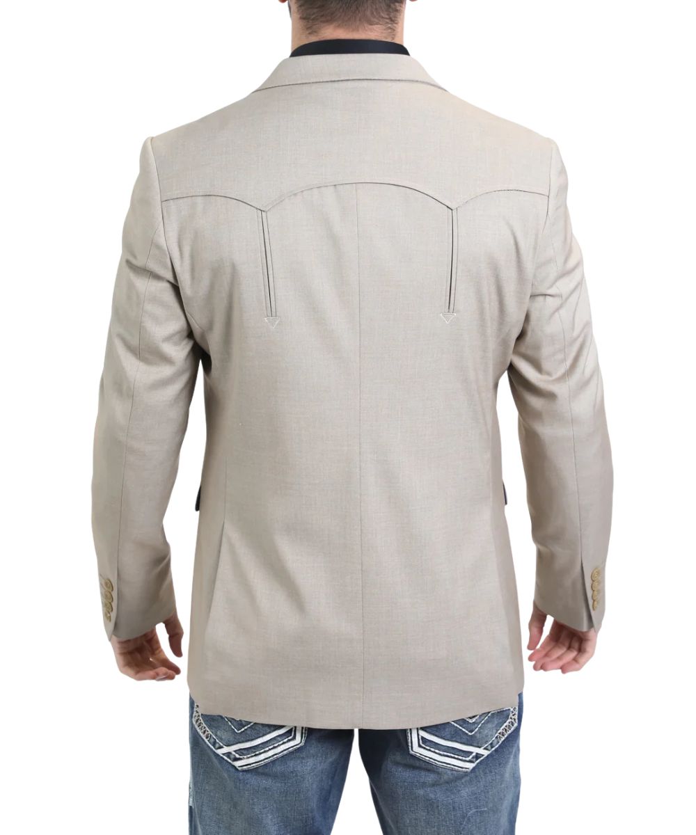 Platini Men's Taupe Western Blazer