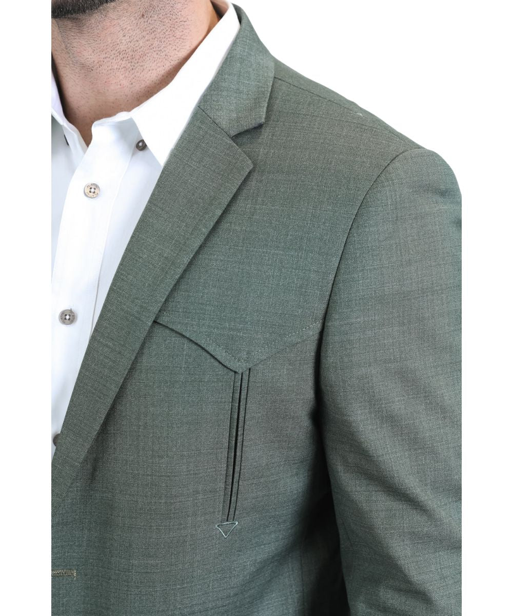 Platini Men's Green Western Blazer