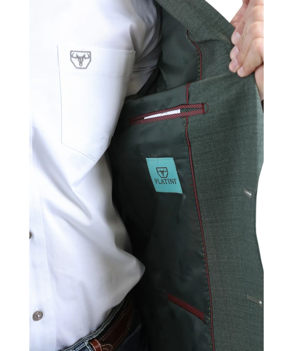 Platini Men's Green Western Blazer
