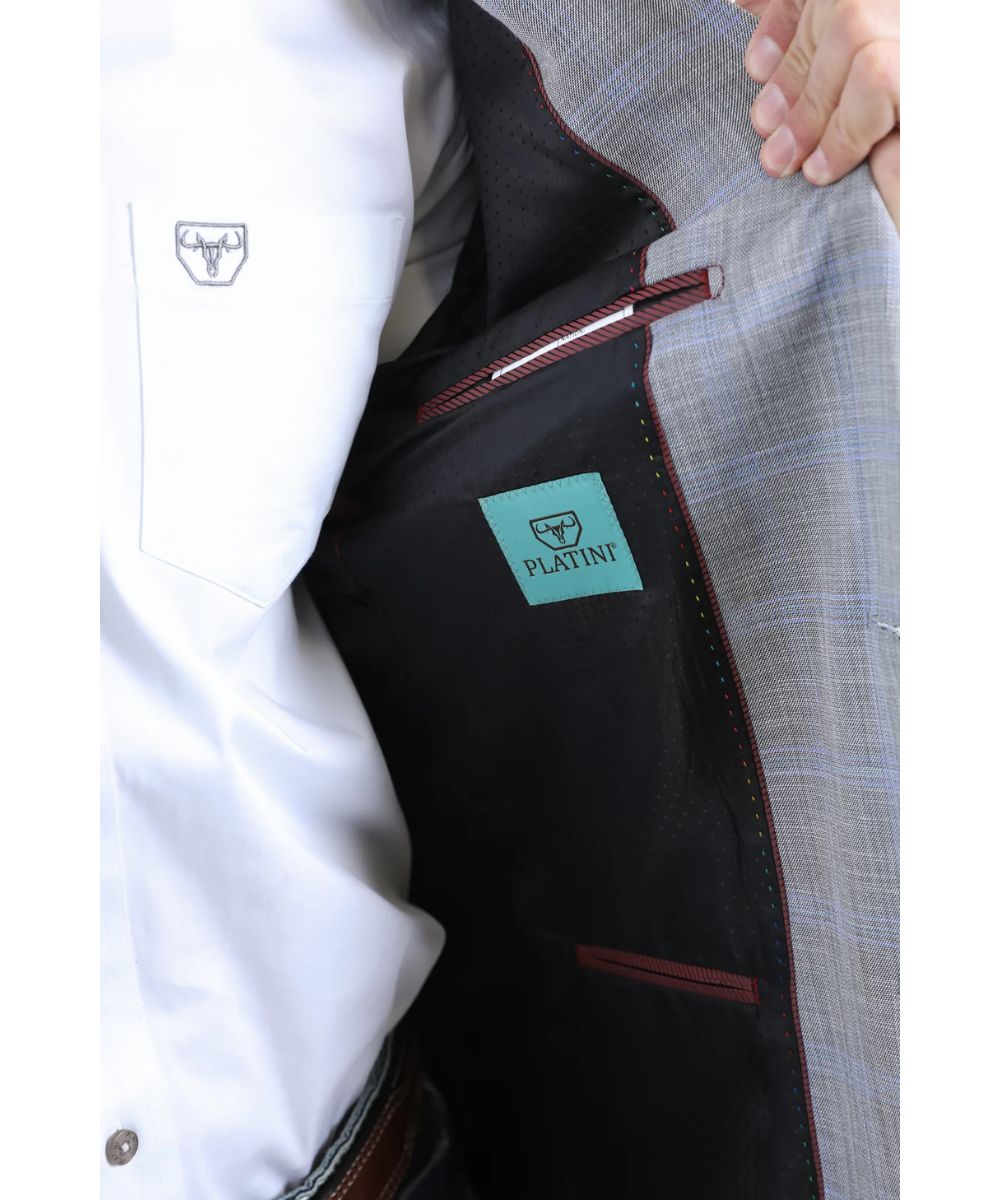 Platini Men's Gray Western Blazer
