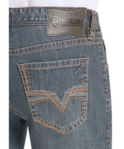 Contrast Feather Stitch Embroidered Back Pockets