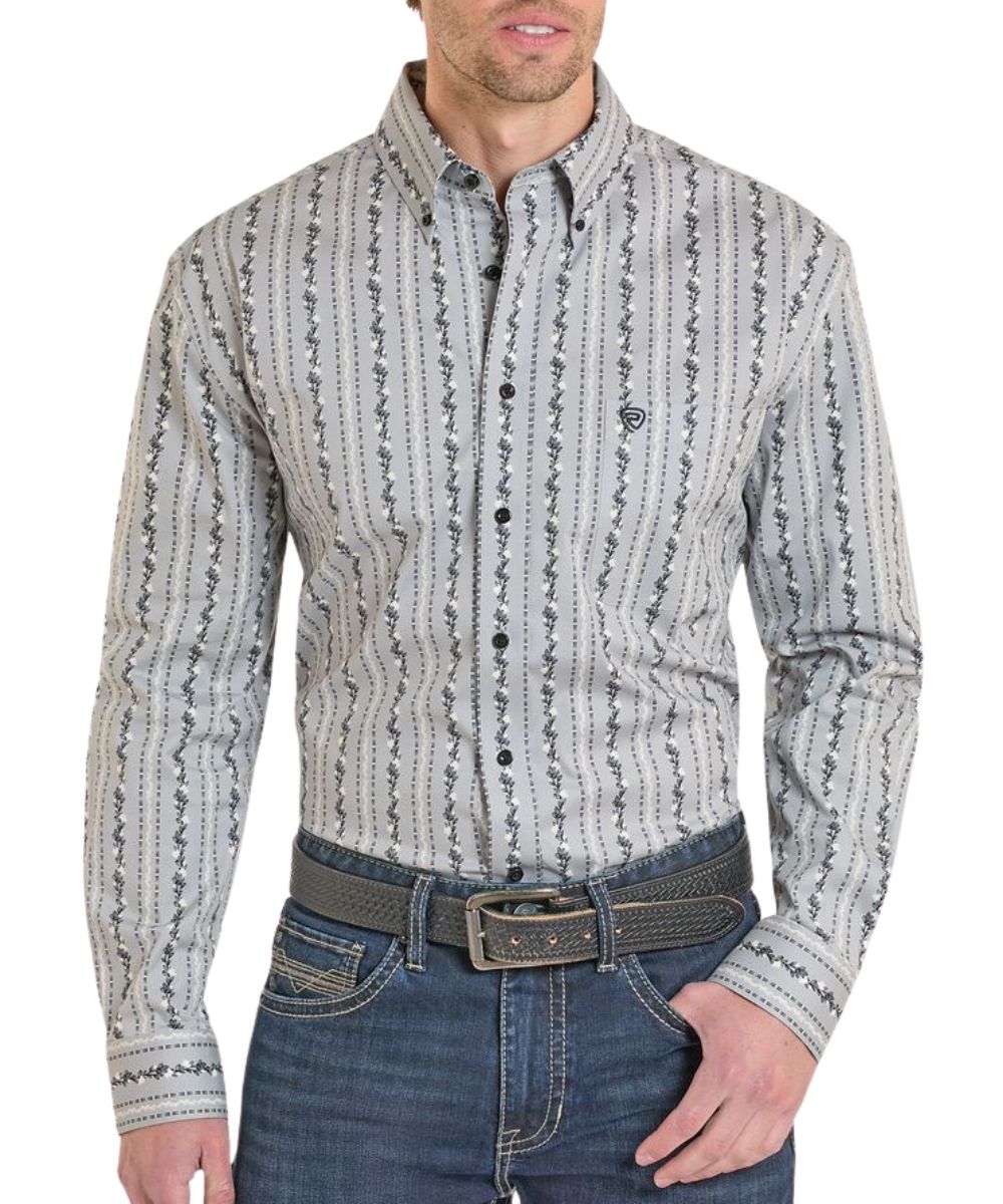 Rock & Roll Cowboy Men's ReFlex Button Down Shirt XXL