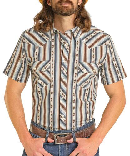 Rock & Roll Cowboy Men's Aztec Snap Shirt