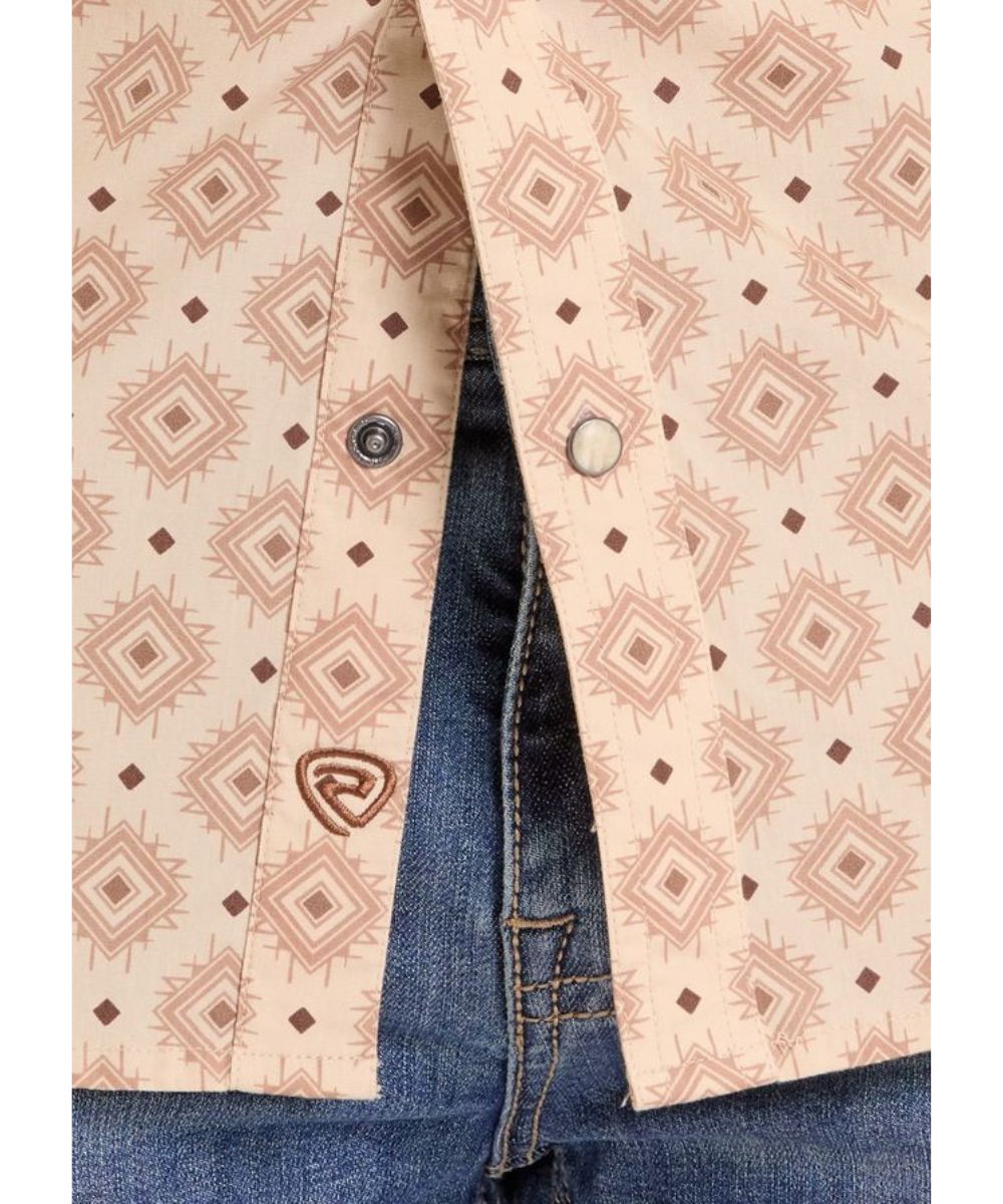 Close-Up View Of The Brown Diamond Geometric Printed Pattern