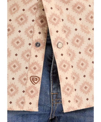 Close-Up View Of The Brown Diamond Geometric Printed Pattern