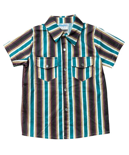 Boy's Snap Shirt With Single Point Snap Flap Chest Pockets And A  Spread Collar