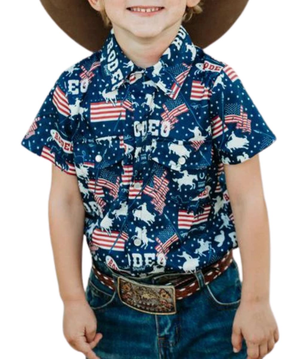 Shea Baby Toddler Boys' Only In America Snap Shirt