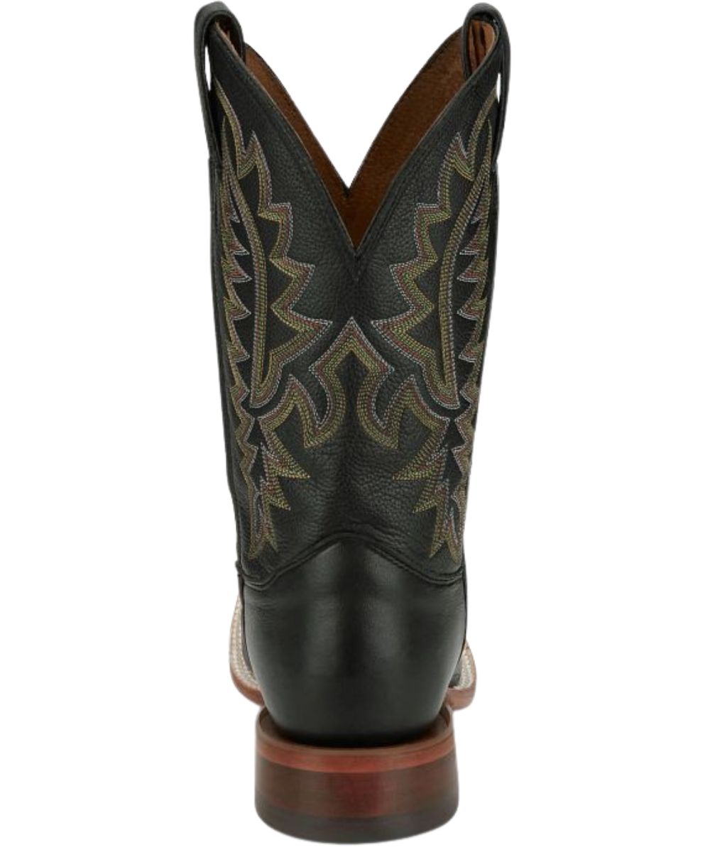 Men's Black Leather Modern Cowboy Boot