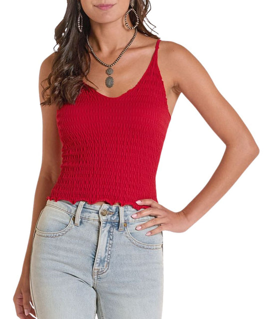 Rock & Roll Cowgirl Women's Texture Knit Tank Top