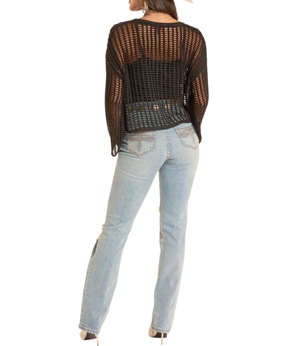 Rock & Roll Cowgirl Women's Open Knit Sweater