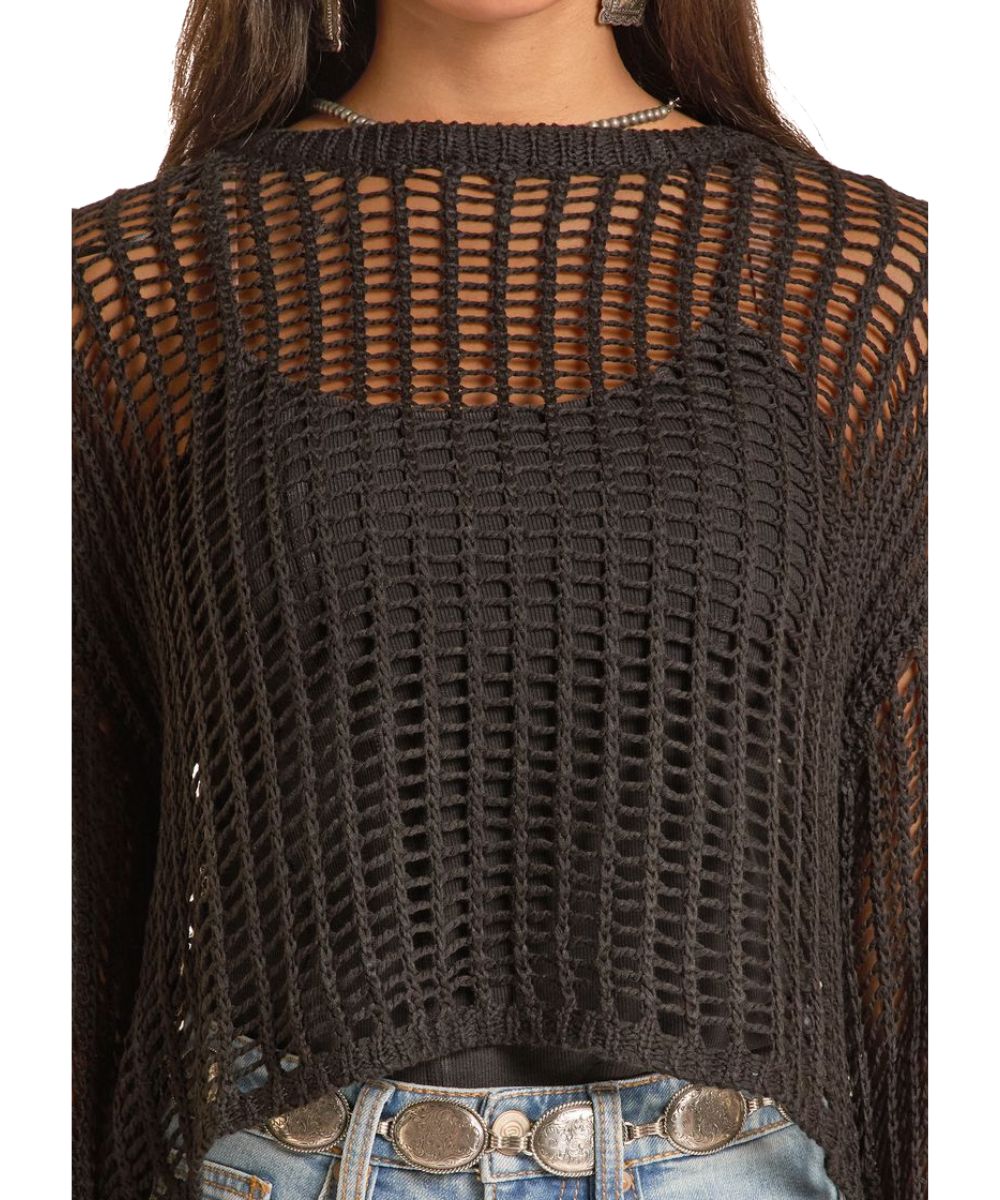 Rock & Roll Cowgirl Women's Open Knit Sweater