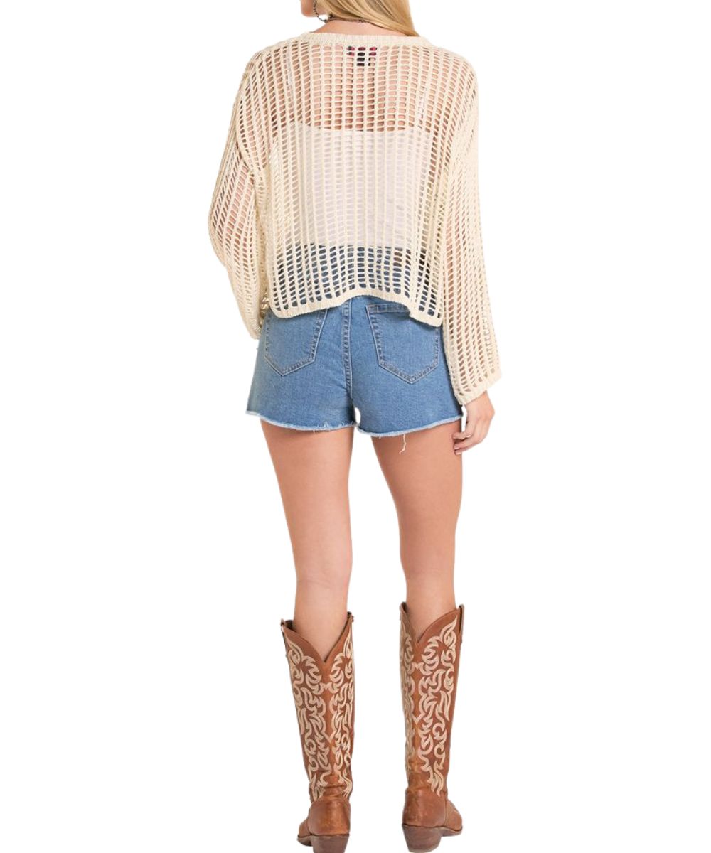 Rock & Roll Cowgirl Women's Open Knit Sweater