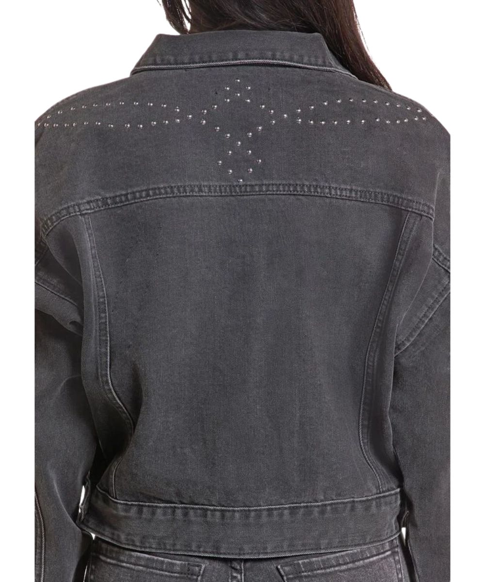Close-up view of the studded pattern across the back yoke