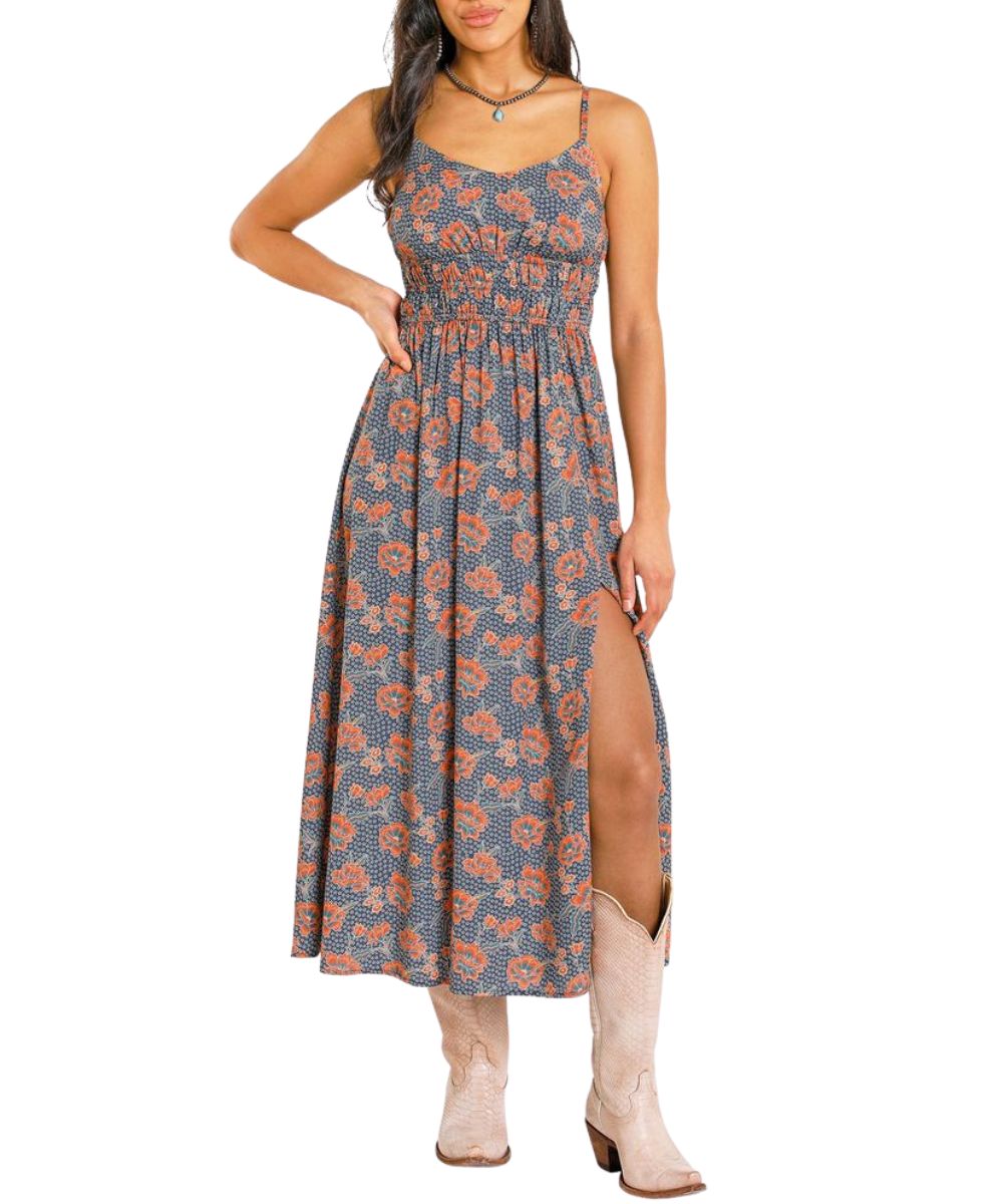Rock & Roll Cowgirl Women's Floral Midi Dress