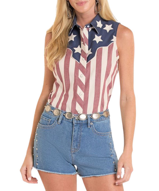 Women's Americano Sleeveless Snap Shirt.