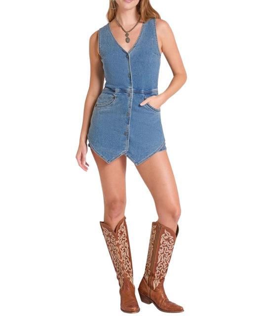 Rock & Roll Cowgirl Women's Denim Romper