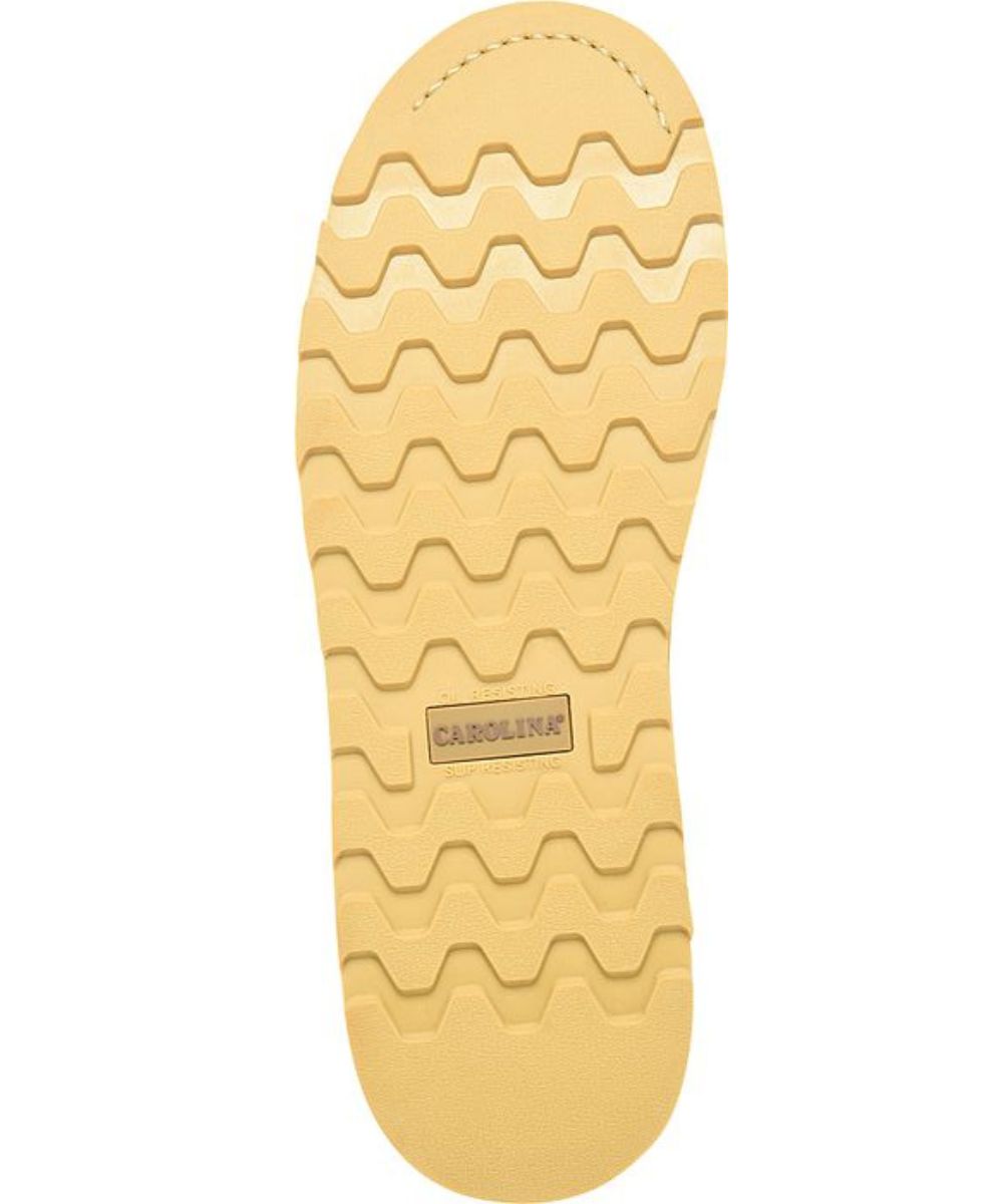 Sole view of the oil and slip resistant rubber outsole featuring electrical hazard protection