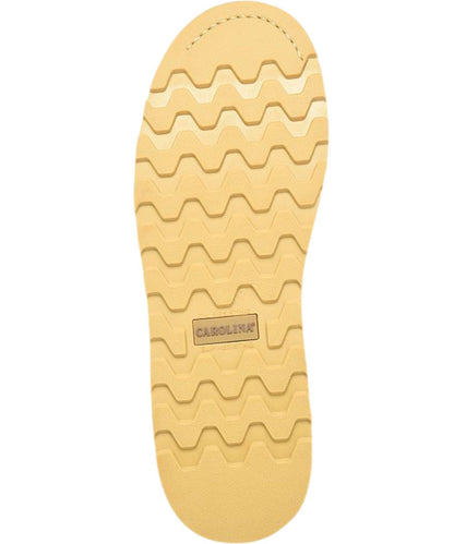 Sole view of the oil and slip resisting rubber outsole plus electrical hazard rating