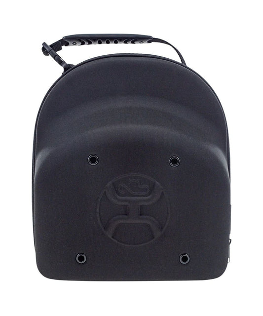 Hooey large cap carrier with eyelets for ventilation, zip closure, and a top carry handle.