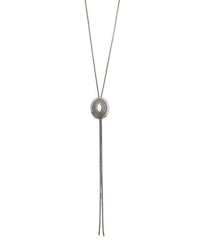 Women's Silver Bolo Tie Inspired Necklace