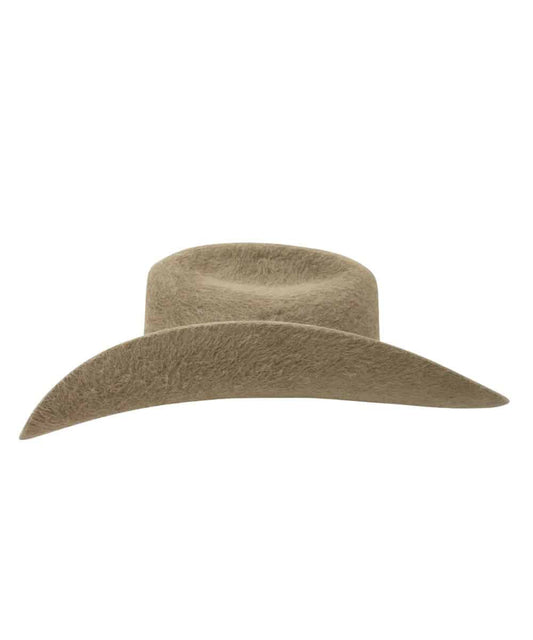 Women's Tan/Stone Western Felt Hat With A Grizzly Finish