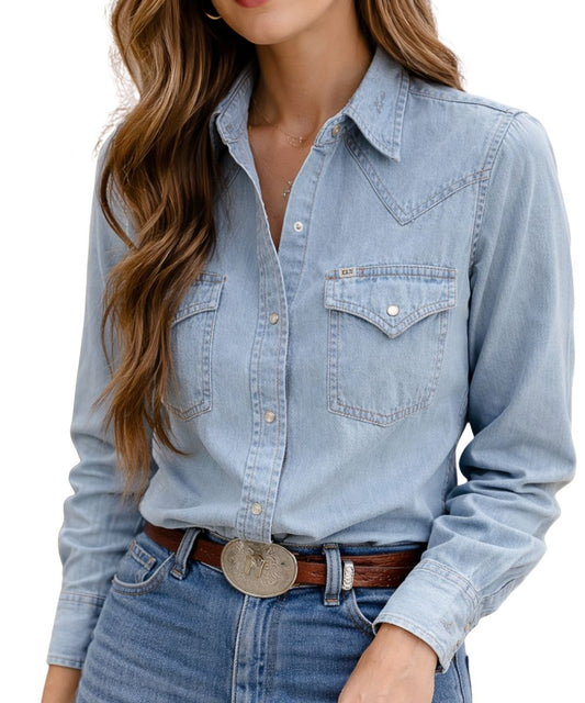 Ely Cattleman Women's Denim Snap Shirt