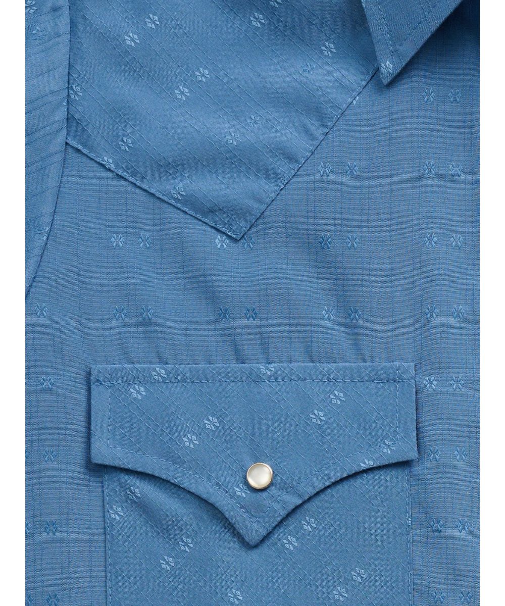 Close-up view of the tonal dobby striped print