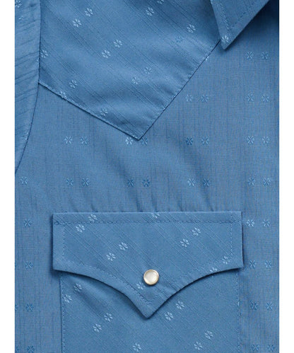 Close-up view of the tonal dobby striped print