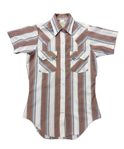 Ely Cattleman Women's Rust Striped Snap Shirt