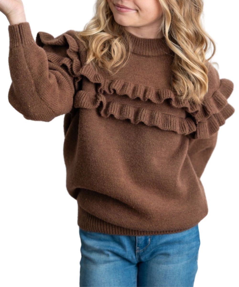 Oopsie Daisy Girls' Ruffle Sweater