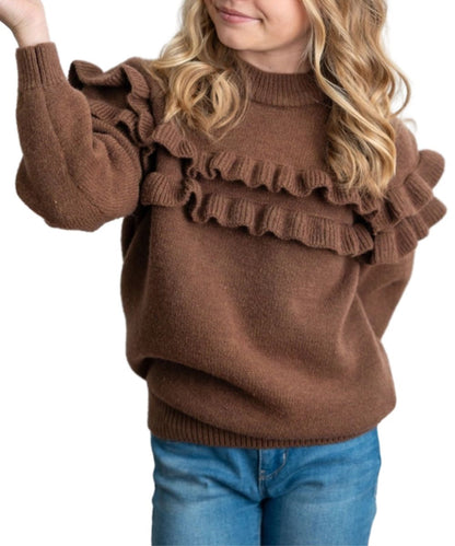 Oopsie Daisy Girls' Ruffle Sweater