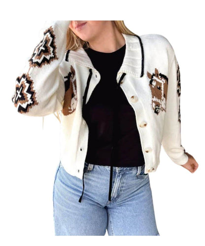 COOL HORSE CARDIGAN-a ! desc :  ! caption :