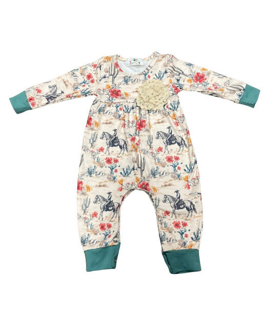The Wellington Co Infant Girls' TwoCan Cowboys & Flowers Romper