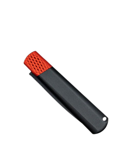 Folded view of the black and red gideon knife