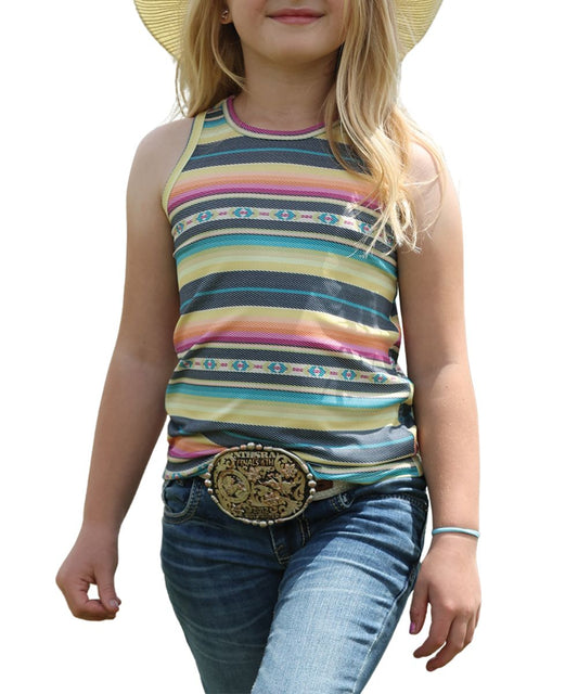 Girl's Ribbed Serape Stripe Tank Top 