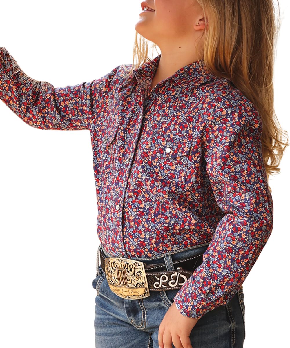 Cruel Girl Girls' Floral Snap Shirt