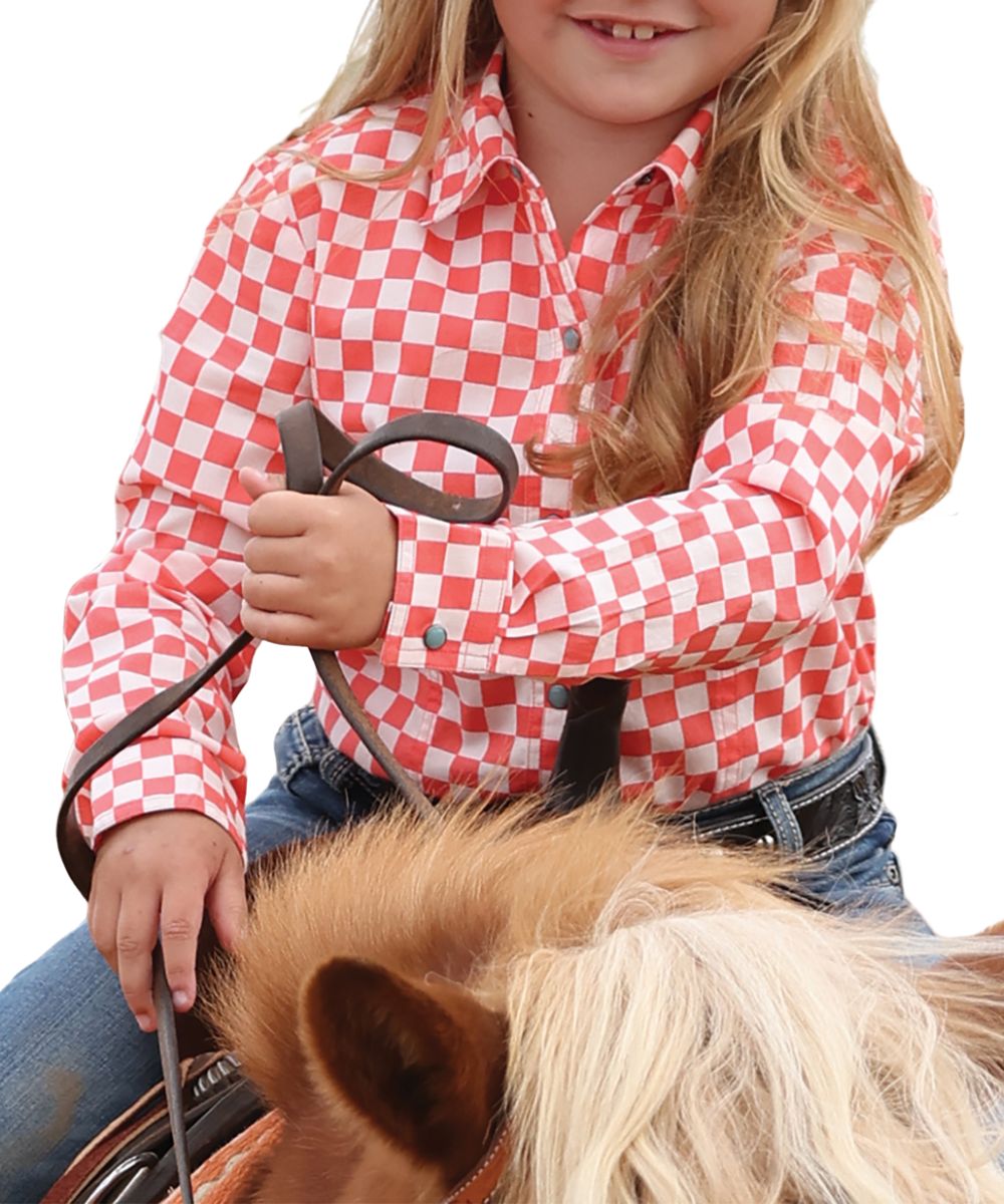 Cruel Girl Girls' Checkered Snap Shirt