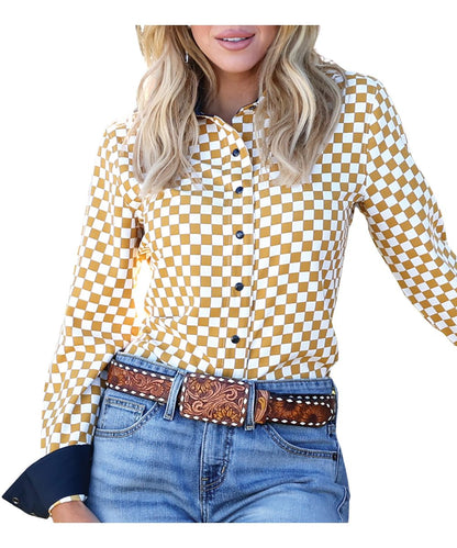Cruel Girl Women's Checkered Snap Shirt