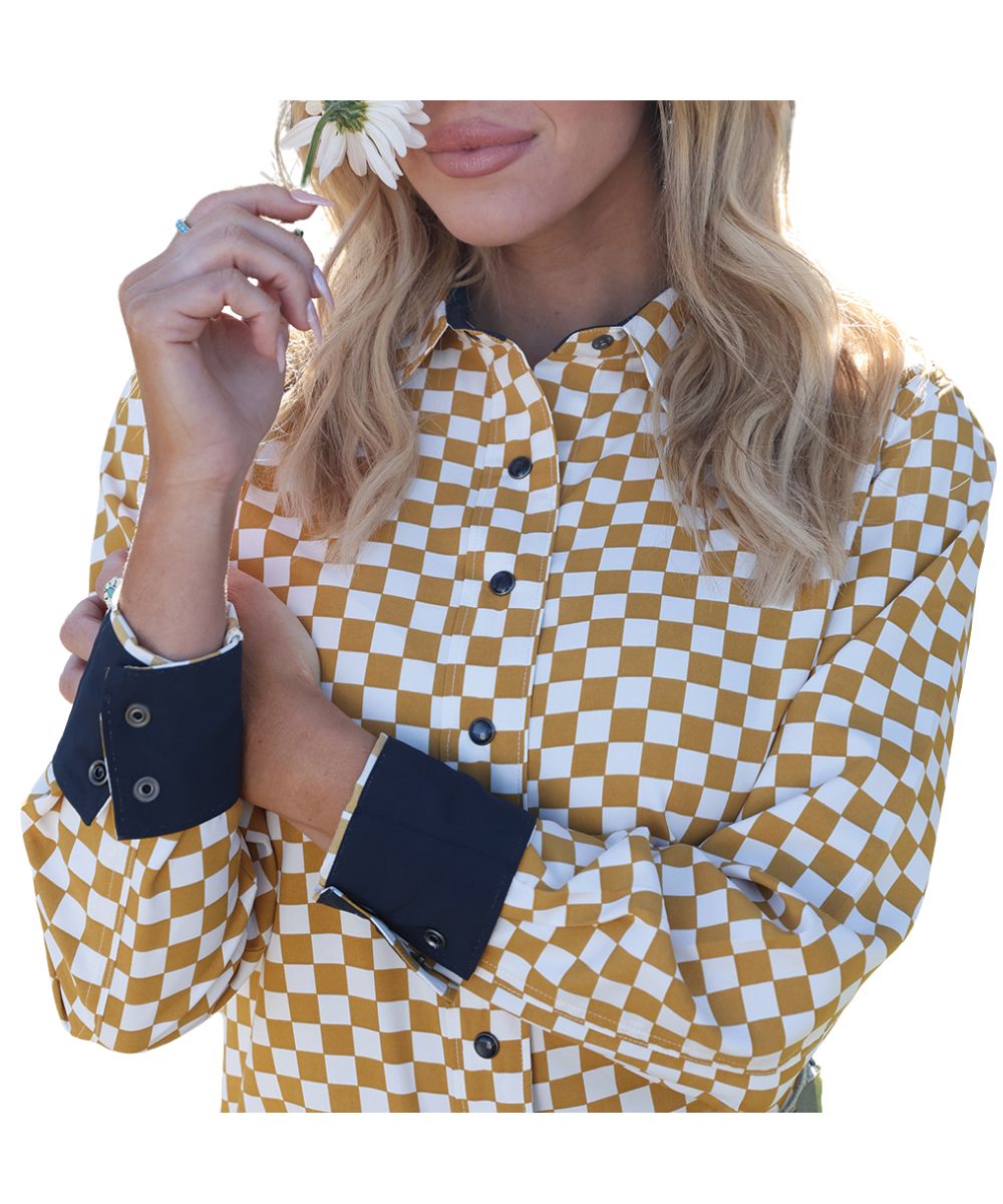 Cruel Girl Women's Checkered Snap Shirt