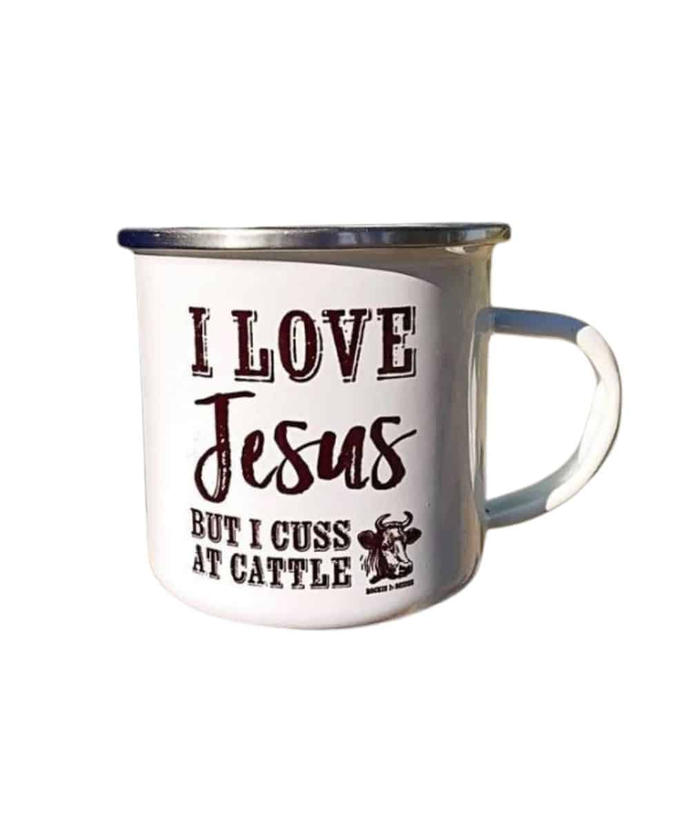 CUSS AT CATTLE CAMP MUG ! desc :  ! caption :