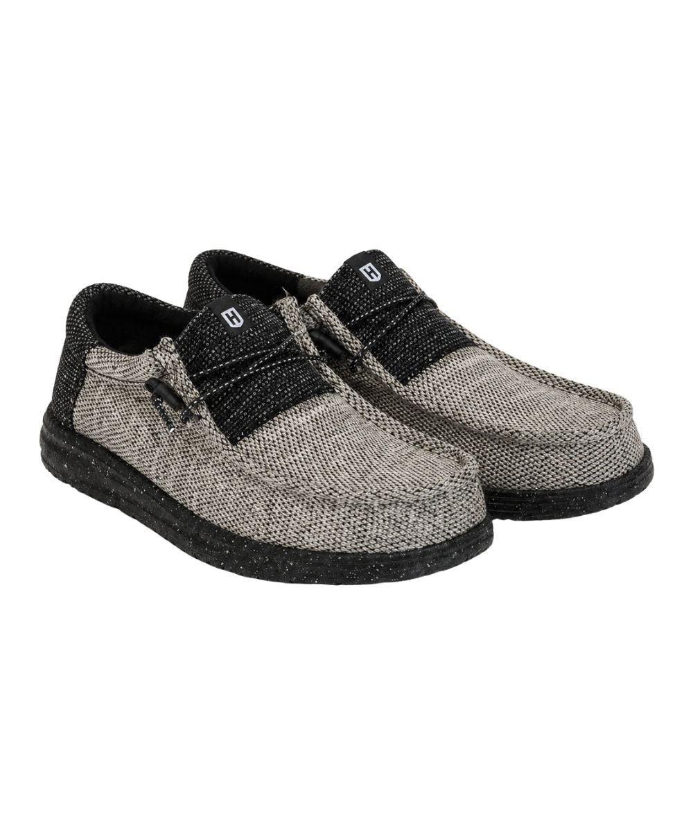 Men's Tan/Black Slip-On Casual Shoe Featuring Adjustable Laces For Easy On And Off