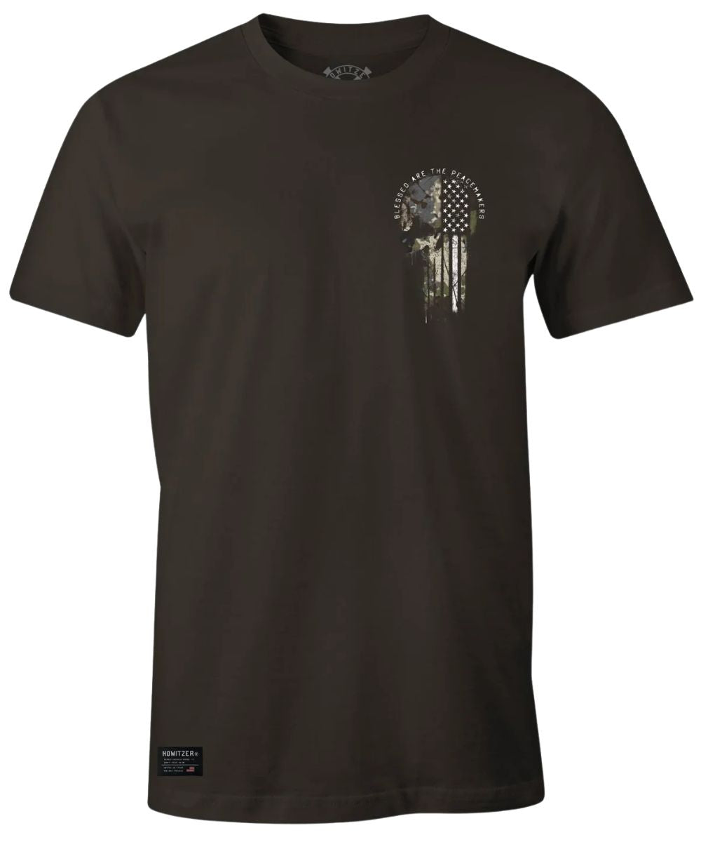 Front view of the men's short sleeve graphic tee