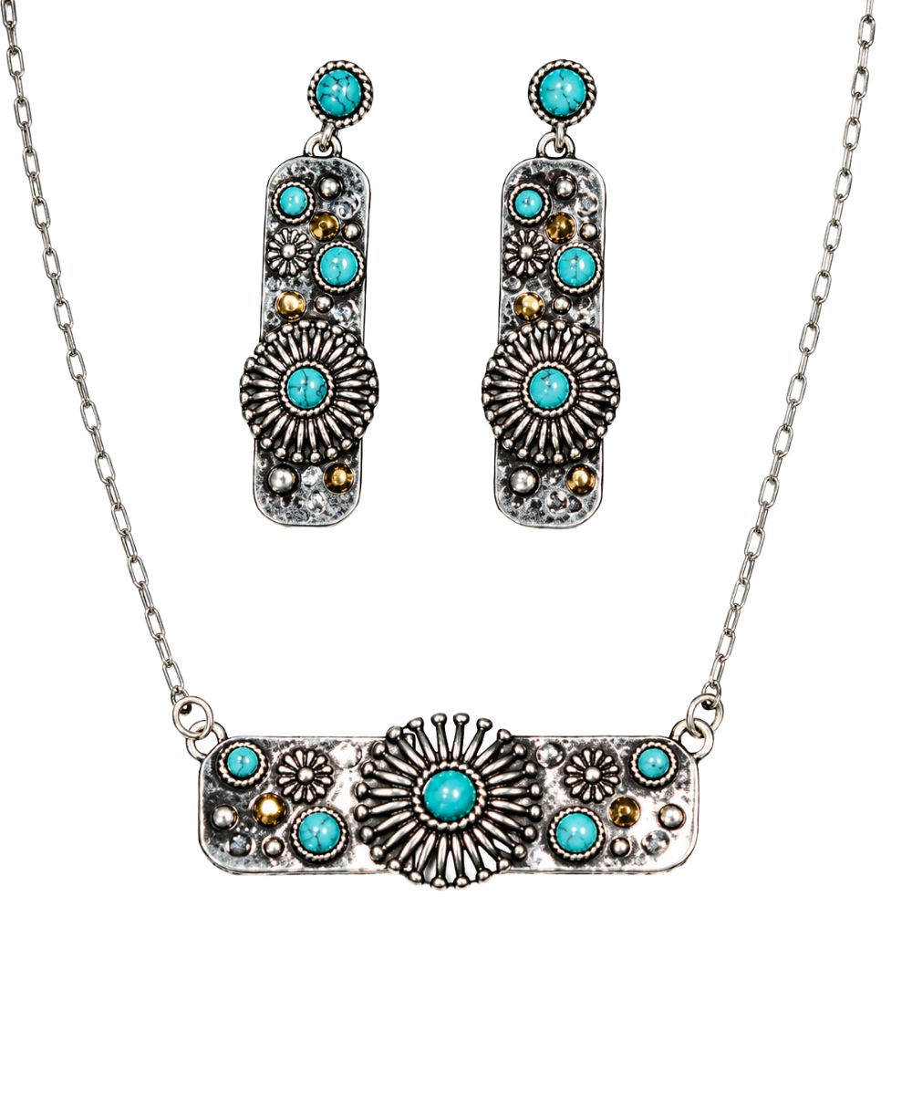 M&F Western Women's Silver Strike Flower Jewelry Set