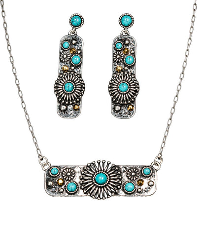 M&F Western Women's Silver Strike Flower Jewelry Set