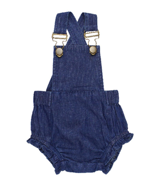 L'oved Baby Infant Girls' Denim Bubble Overalls