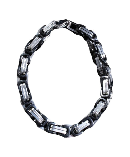 Men's 9" Black Stainless Steel Linked Chain Bracelet