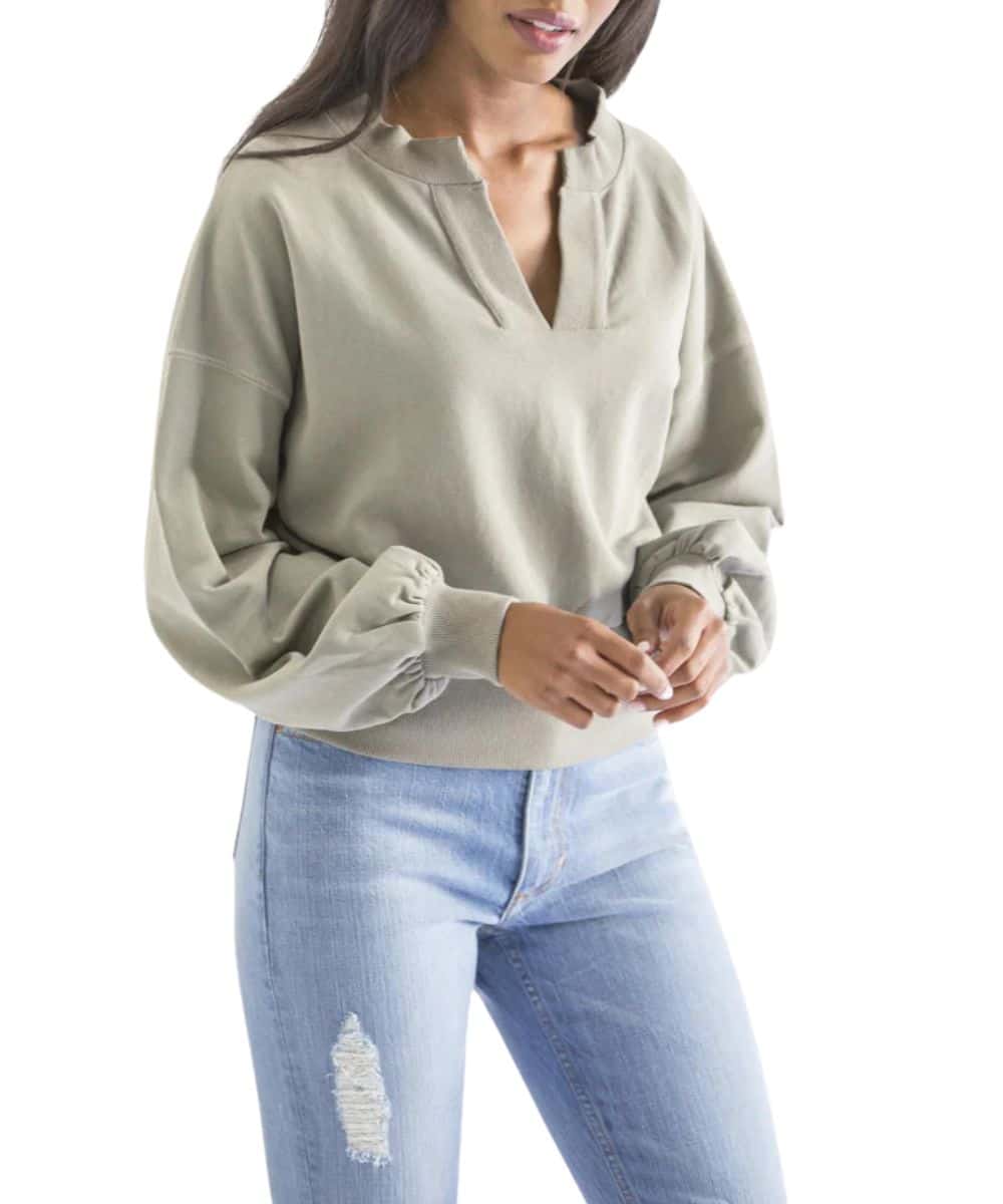 DEWEY V NECK-turquoise ! desc :  ! caption :