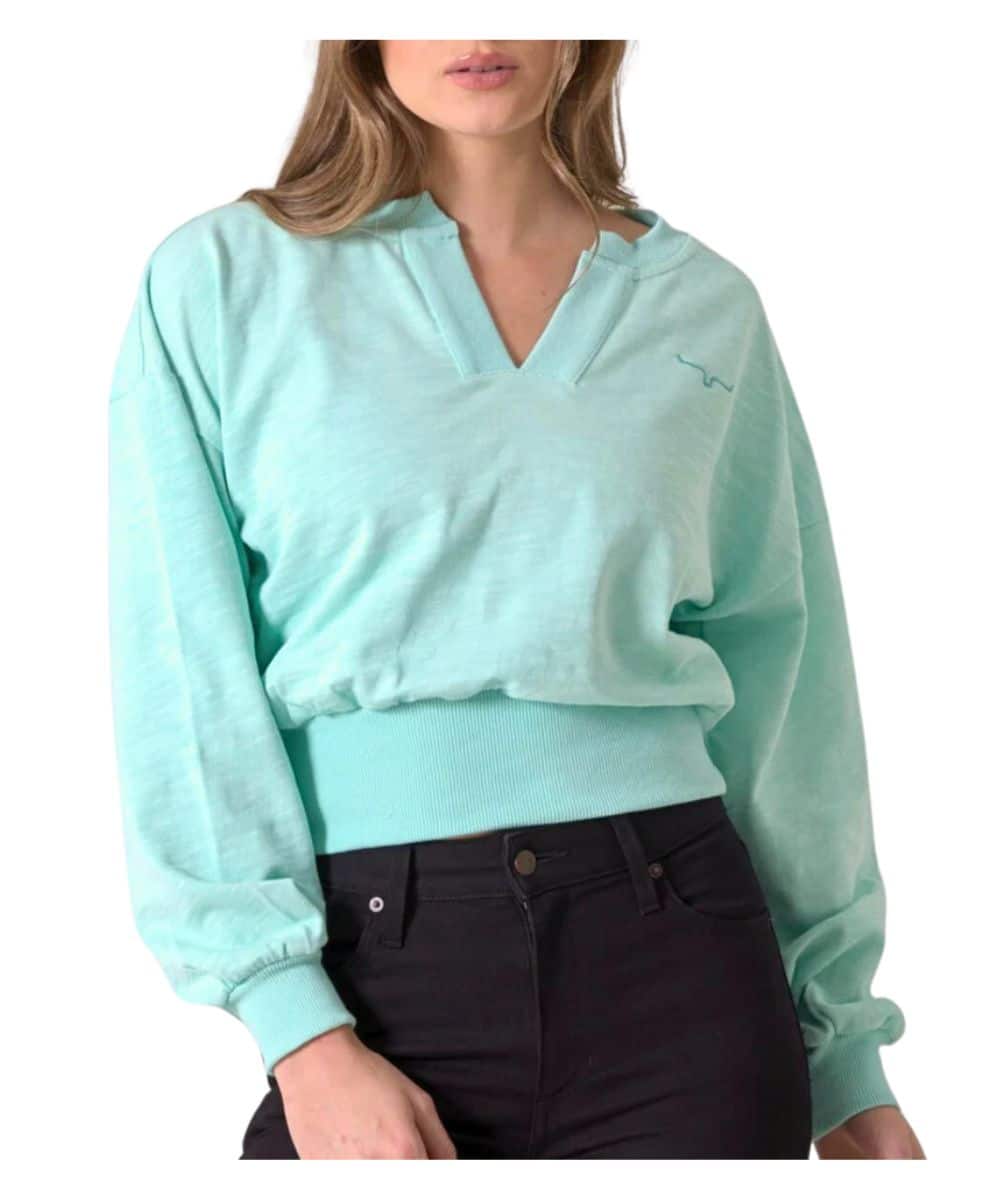 DEWEY V NECK-turquoise ! desc :  ! caption :